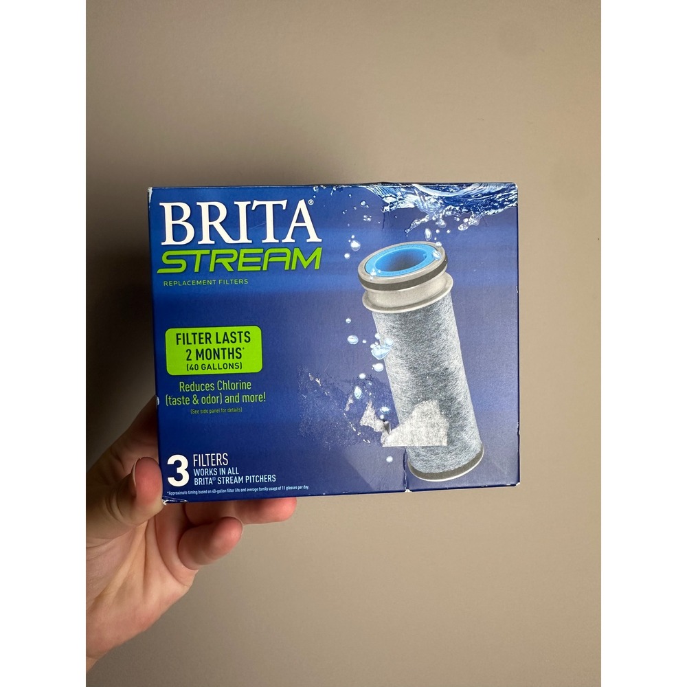 Brita Stream Replacement Water Filters 3 Count BPA Free Chlorine Reducing
